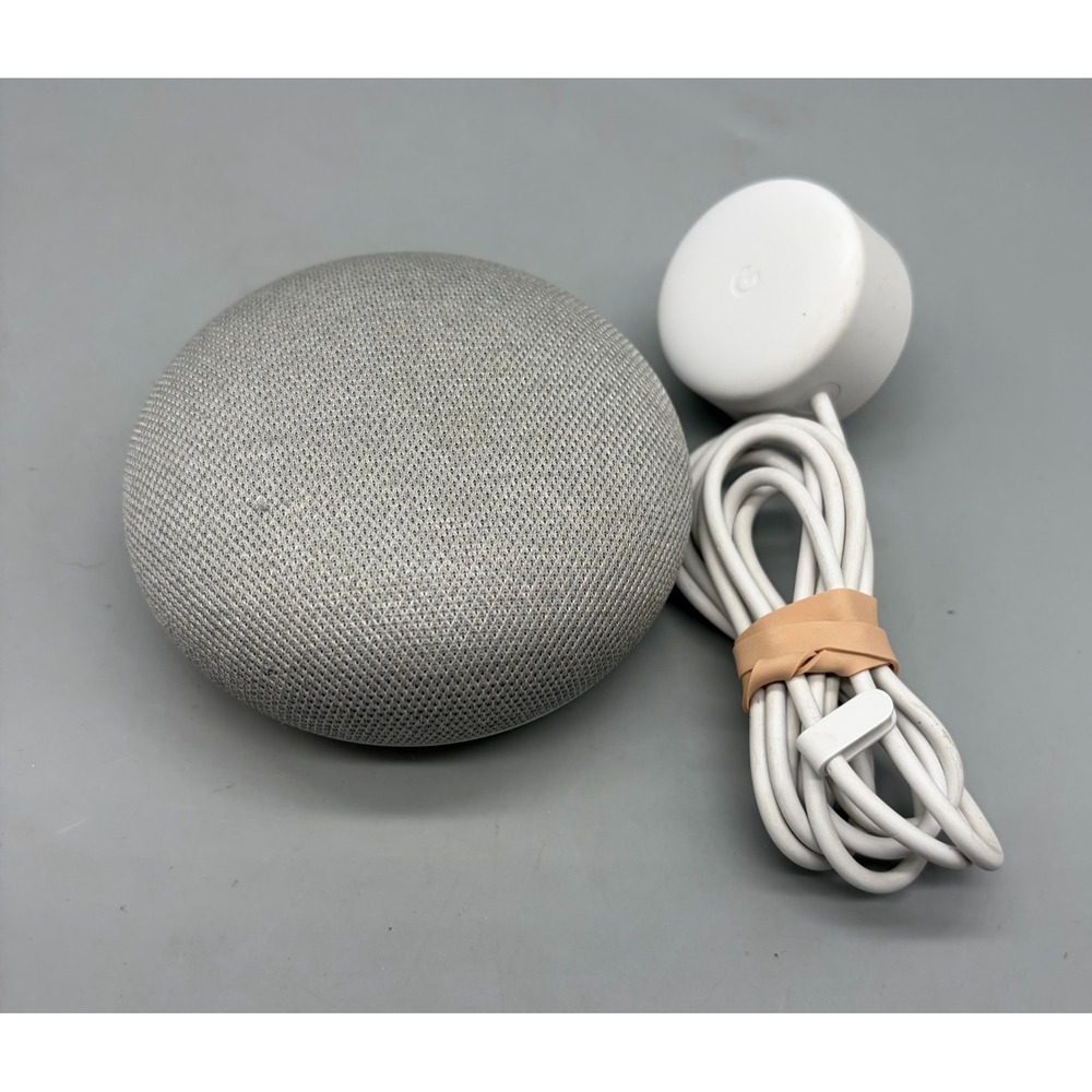 Google Home Mini Smart Speaker & Power Cord (1st Gen)(Chalk) - Tested